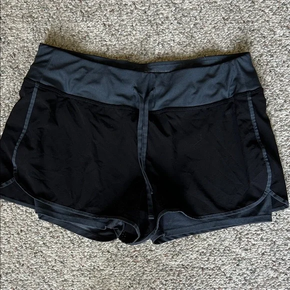 Avia Women's Athletic Shorts in Black and Gray - Picture 1 of 4